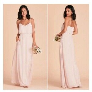 Birdy Grey Dress Size XS Gwennie Chiffon Pale Blush Bridesmaid Formal Wedding